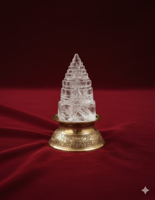vedCREATION Spatik Shree Yantra Natural Crystal Energy Symbol for Wealth, Peace & Prosperity Crystal Yantra(Pack of 1)