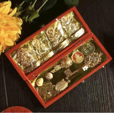 Sikarwar Traders Shree Dhan Lakshmi Kuber Bhandari Sampoorna Kripa Maha Yantra (13 Items) Yantra Brass Yantra(Pack of 1)