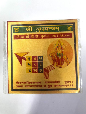 Divine Souviners Shri Budh Yantra Brass Yantra(Pack of 1)