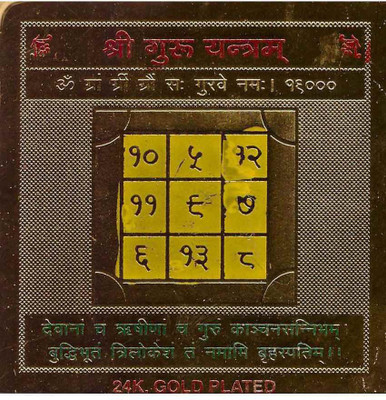 numeroastro Shri Guru Yantra (2 Inches) Brass Yantra(Pack of 1)
