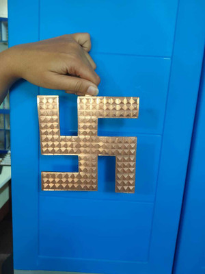 VSP VASTU SAMADHAN 10 Copper 108 Swastik Pyramid to Protects From Negativity & Vastu Dosh Nivaran Decorative Showpiece  -  21 cm(Copper, Copper)