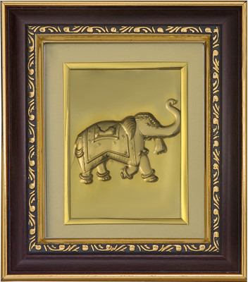 Pray Everyday Decorated Elephant Gold Plated Good Omen Gold Yantra(Pack of 1)