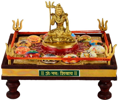 Prayverse Mahadev 12 Jyotirling in Single chowki/Lord Shiva jyotirling/Bhagwan Shiv Yantra Brass Yantra(Pack of 1)