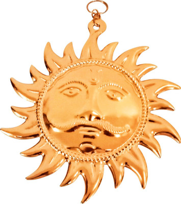 POOJA GHAR Surya Yantra | Sun Face Hanging | Round Shape Copper Yantra(Pack of 1)