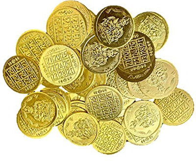 Ayyappantraders Ayyappan Traders Lakshmi Kuber Coins for Pooja (12 Coins)|Kubera Coins for Pooja Brass Yantra(Pack of 12)