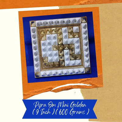 VSP VASTU SAMADHAN 84 PYRA OM MINI GOLDEN / WHITE Miracle Pyramid Plate ENHANCES Positive Energy Fiber Yantra(Pack of 1)