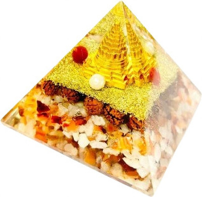 Fikup Shree Shri Yantra Pyramid Reiki Healing Pyramid for Wealth, Prosperity, Success Crystal Yantra(Pack of 1)