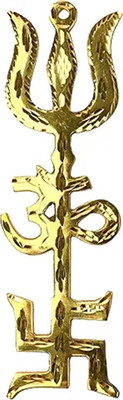 Anu Yntra Swastik Om Trishul Trishakti Yantra / Brass 6 inch Copper Yantra(Pack of 1)