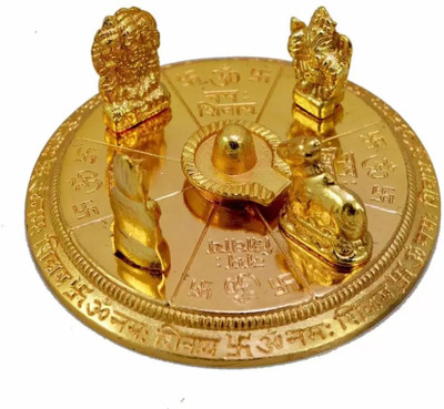 DARIDRA BHANJAN Gold Plated Shiv Parivar/ Shivling Shri Kartik Shri Ganesh MATA Parvati nandi Brass Yantra(Pack of 1)