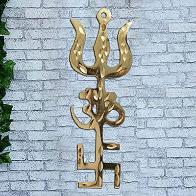 Gaynvi TRISHAKTI YANTRA (OM+SWASTIK+TRISHUL) Iron Yantra(Pack of 1)