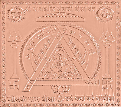 rudrapuja Shri Aadhya Shakti Ambaji Bisa Yantra – 3 inches Copper Yantra(Pack of 1)