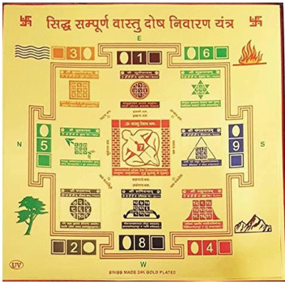 The Himalayan Collections VASTU DOSH NIVARAN YANTRA-(BRASS MADE)-09 Brass Yantra