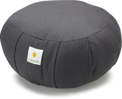 Sarveda Zafu Round Meditation Cushion Yoga Blocks(Grey Pack of 1)