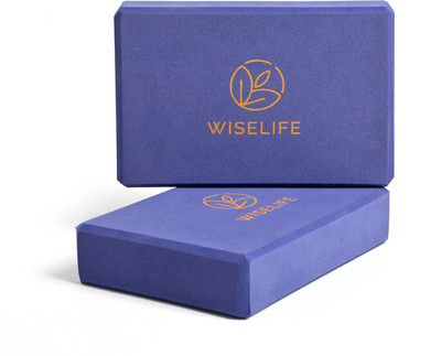 Wiselife Pro Yoga Block,Yoga Brick (Regular Size),High Density Premium TPE Foam Material Yoga Blocks(Blue Pack of 2)