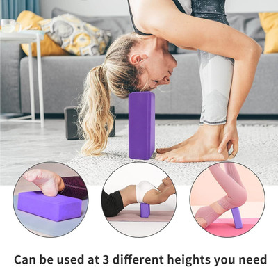 AQUABUCKET 1 High-Density Foam Yoga Block Brick for Improve Strength and (Multi Colour) Yoga Blocks(Multicolor Pack of 1)