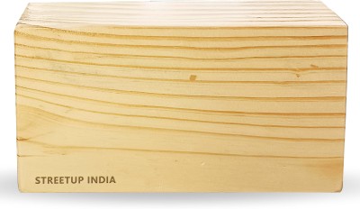 streetup india Wooden Yoga Block With Eco-Freindly Pine Wood| Non-Slip Workout Yoga Blocks(Brown Pack of 1)