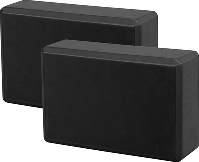 LAFILLETTE Yoga Brick 2 Pack EVA Foam Soft and Non-Slip Foam Surface for Yoga Pilates Yoga Blocks(Black Pack of 2)