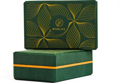 Wiselife Printed Yoga Blocks | Yoga Brick,High-Density EVA Foam Soft Surface for Balance- Yoga Blocks(Green Pack of 2)