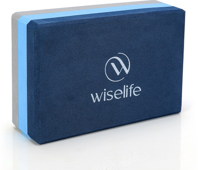 Wiselife Blue Grey Pro Yoga Block | Yoga Brick (Pack of 1, Extra Large Size),TPE Yoga Blocks(Blue Pack of 3)