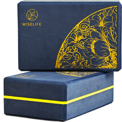 Wiselife Printed Yoga Blocks | Yoga Brick,High-Density EVA Foam Soft Surface for Balance- Yoga Blocks(Blue Pack of 2)