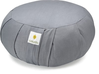 Sarveda Zafu Round Meditation Cushion Yoga Blocks(Grey Pack of 1)