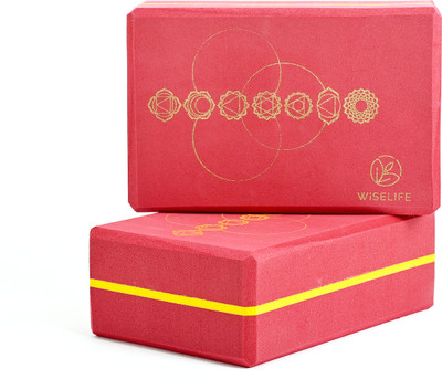 Wiselife Printed Yoga Blocks | Yoga Brick,High-Density EVA Foam Soft Surface for Balance- Yoga Blocks(Pink Pack of 2)