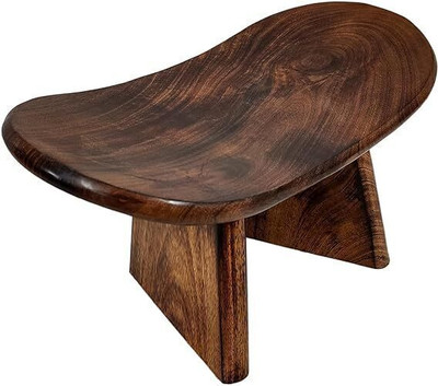 Uvz Crafts® Meditation Stool/Seiza/Seating Bench for Yoga/Prayer, Wooden Bench, Mango Wood Yoga Blocks(Black, Brown Pack of 1)