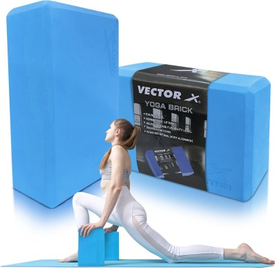 VECTOR X Yoga Block/Yoga Brick of High Density Premium EVA Foam Eco Non Toxic Pack of 2 Yoga Blocks(Blue Pack of 2)