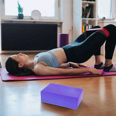 JDNMFASHION Yoga Bricks Block Non-Toxic Pilates Foam Home Exercise Tool Yoga Blocks(Purple Pack of 1)