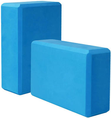LAFILLETTE Yoga Blocks 2 Pack, EVA Foam Soft and Non-Slip Foam Surface for Yoga, Pilates Yoga Blocks(Blue Pack of 2)