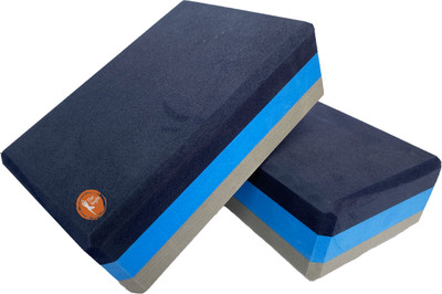 The Yogis High Density Foam Yoga Block Brick * [ Set of 2 ] * Large Size Yoga Blocks(Blue, Grey Pack of 2)