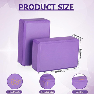 AQUABUCKET Yoga Blocks Set of 1 High-Density Premium EVA Foam Yoga Blocks(Multicolor Pack of 1)