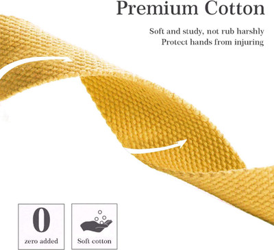 Fitcozi Yoga Strap for Perfect & Challenging Yoga Posture Cotton Yoga Strap(Yellow)