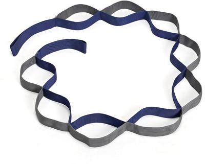 Wiselife 11 Loop Yoga Belt for Men & Women | Lightweight Loop Stretchable Belt for Yoga Cotton Yoga Strap(Blue)