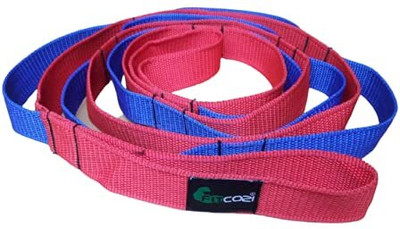 Fitcozi Yoga Belt for Men and Women For Exercise and Workout Home and Gym Polyester Yoga Strap(Blue, Red)