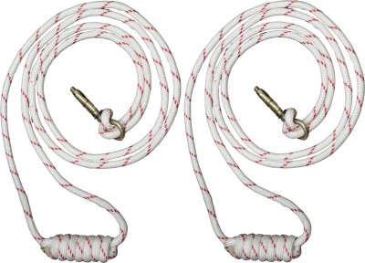 Fit Fusion Iyengar Yoga Wall Ropes 2.5 Meters Long Material - Nylon (Soft) Nylon Yoga Strap(White, Red)