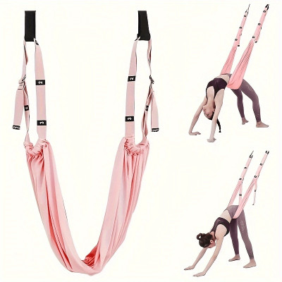 Shopeleven Aerial Yoga Stretch Strap for Flexibility, Body Shaping – Nylon Cotton Band Cotton, Nylon Yoga Strap(Pink)