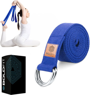 BOLDFIT Yoga Belt For Women & Men For Stretching Yoga Strap For Exercise & Workout Mat Cotton Yoga Strap(Blue)