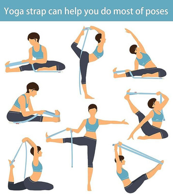 Ftcozi Cotton Yoga Strap For Gymnastics and Flexibility Cotton Yoga Strap(White)