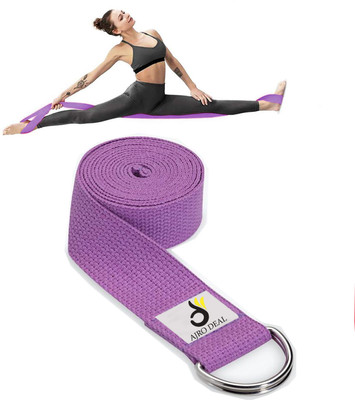 AJRO DEAL Yoga Strap & Stretching Belt | Pilates, Therapy, Dance, Gymnastics & Flexibility Polyester, Cotton Yoga Strap(Purple)