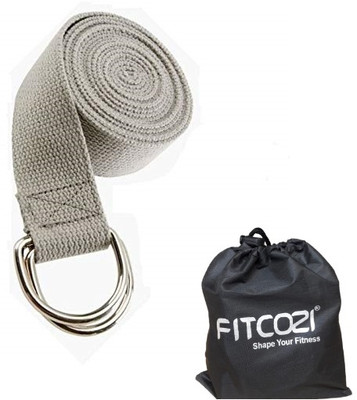 Fitcozi Yoga strap Best for Daily Stretching Physical Therapy & Fitness Cotton Yoga Strap(White)