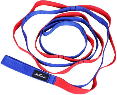 Signamio 12 loop Yoga Belt Extra Safe Adjustable, Durable Delicate Texture Fitness -Yoga Cotton Yoga Strap(Red, Blue)