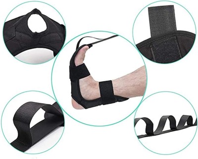 Quinergys Foot and Calf Stretcher-Stretching Strap Polyester, Cotton Yoga Strap(Black)