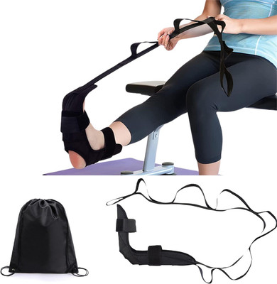 Quinergys Yoga Band Stretching Belt Polyester, Cotton Yoga Strap(Black)