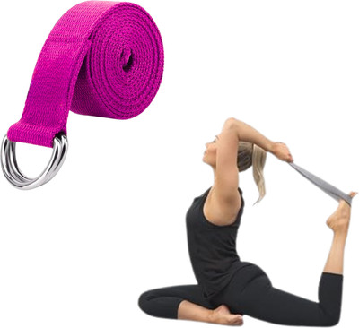 Shopeleven Exercise & Flexibility Yoga Strap Cotton Belt for Men & Women Fitness Use Cotton Yoga Strap(Pink)