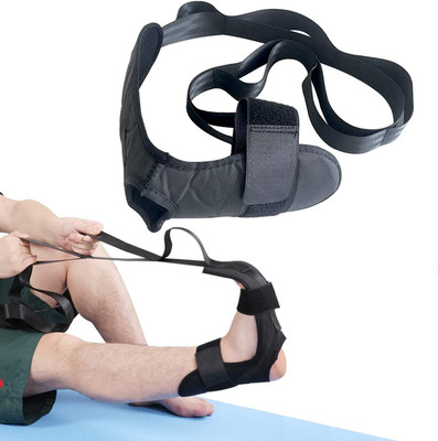 Quinergys Leg Stretcher Stretching Strap,Yoga Band Polyester, Cotton Yoga Strap(Black)