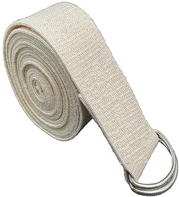 Fitcozi Cotton Yoga Belt Yoga Strap Pack of 1 White Cotton Yoga Strap(White)