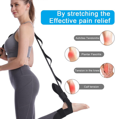 Quinergys Ankle Leg Hamstring for Plantar Fasciitis Polyester, Cotton Yoga Strap(Black)