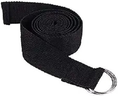 Fitcozi Yoga Straps Belt For Holding Poses, Improving Flexibility and Physical Therapy Cotton Yoga Strap(Black)
