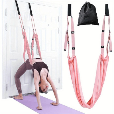 GJSHOP Stretching Strap for Yoga & Fitness – Aerial Band for Flexibility & Body Toning Cotton, Nylon Yoga Strap(Pink)